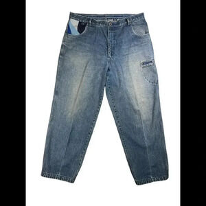 Heaven Or Hell Jeans Blue Baggy Hip Hop Y2k Skater Streetwear Vintage Size 44
